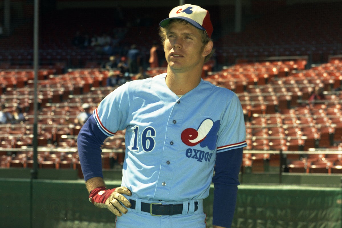 Mike Jorgensen in Expos uniform